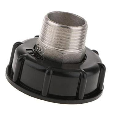 Imagem de Mangueira adaptadora de tanque de água IBC 1000L - Ferramenta de encaixe de plástico para tanques de água de jardim - Inrial s & Fertilizantes - Preto, rosca grossa torna-se rosca externa de 2,5 cm