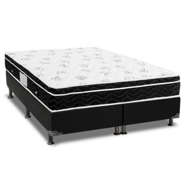 Imagem de Cama Box Queen: Colchão Molas Bonnel Ortobom Nanolastic Physical Spring + Base Black(158X198)