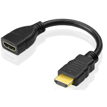 Imagem de Cabo de extensão HDMI 4K de 1,64 pés, HDMI macho para fêmea 18 Gbps de alta velocidade, HDMI 2.0 suporta 4K a 30Hz HDR, compatível com PS7/Xbox Series X/S/PC/TV/monitor/projetor/webcam