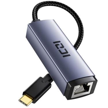 Imagem de Adaptador USB C para Ethernet, adaptador de rede Gigabit USB C Plug and Play, Thunderbolt 4/3 para RJ45, adaptador Ethernet de capa de alumínio compatível com MacBook Pro/Air, iPad, iPhone, XPS