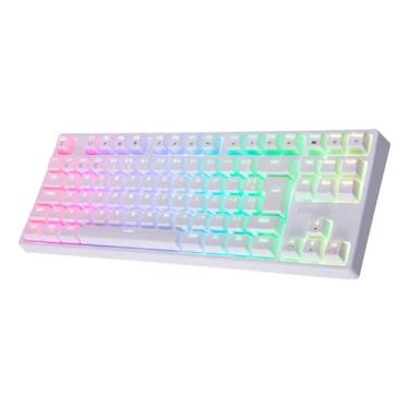 Imagem de TECLADO GAMER RGB FALLEN PRO SWITCH PRATA 1MS BRANCO TKL