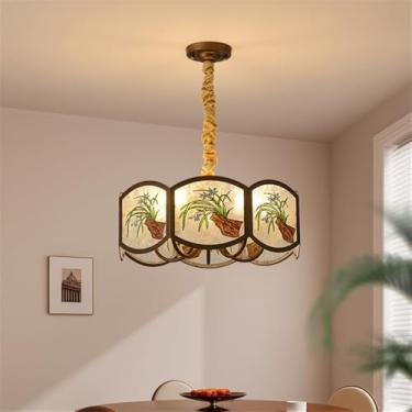 Imagem de Luminária pendente contemporânea para restaurante, estilo francês retrô, para sala de estar, quarto, escritório, villa, quartos de hotel, balcão de bar, café, casa de chá, corredor (B D50CM)