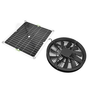 Imagem de Generic Kit de Exaustor de Painel Solar 100W Ventilador de Estufa Solar de Ventilação Redonda à Prova D'água para Galpão de Galinheiro [Silicon/Plástico/11,2x11in]