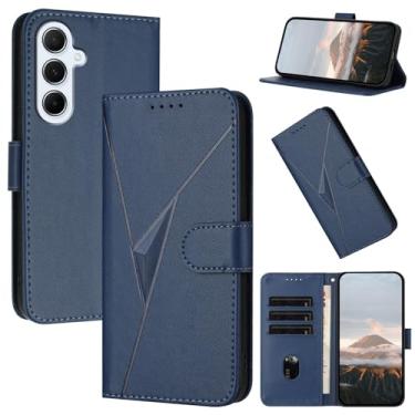 Imagem de Oduio Capa carteira para Samsung Galaxy A36 5G/A56 5G de 6,7 polegadas, capa flip magnética de couro PU com suporte para cartão, capa protetora à prova de choque para celular Galaxy A36/ A56 5G, azul