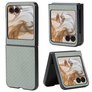 Imagem de Fourmor Capa para Motorola Razr 2025/Razr 2024 - Capa protetora à prova de choque com padrão de fibra | Cobertura total | Design leve e antiimpressões digitais