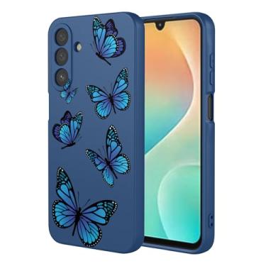 Imagem de HTXWXJC Capa de telefone para Galaxy M36, SM-M366 Samsung m36 à prova de choque flexível bumper TPU capas macias padrão borboleta capa de telefone para Samsung Galaxy M36 borboleta azul
