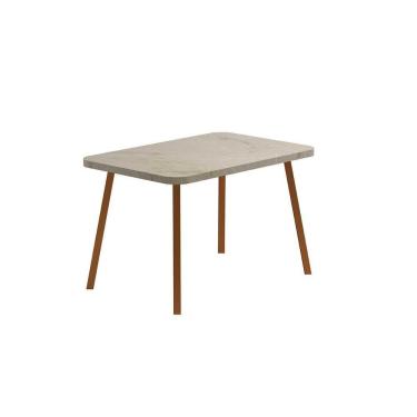 Imagem de Mesa De Sala Jantar Stellar 1598 Aço Com tampo 120x80cm Petra rose Carraro