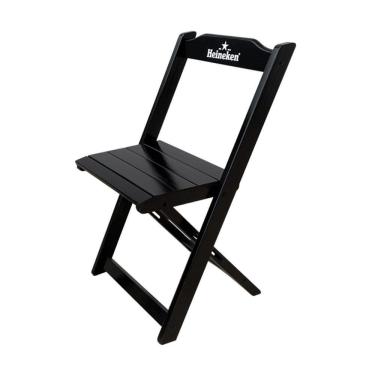 Imagem de Conjunto Mesa Dobrável Madeira 110x70 Com 4 Cadeiras Personalizada Hei Preta - Tarimatã