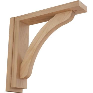 Imagem de Ekena Millwork BKT02X10X10REAL 2 1/2 polegadas L por 26 3/4 polegadas D por 25 1/4 polegadas H Suporte de prateleira Reece, amieiro