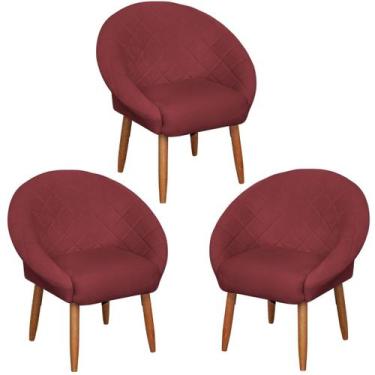 Imagem de Kit 3 Poltronas Ibiza para Manicure Sala de Estar Decorativa Cadeira E