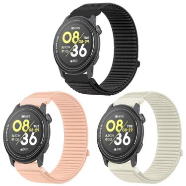 Imagem de LeyuBand Pacote com 3 pulseiras de nylon compatíveis com COROS PACE 3/APEX 2 PRO/Pace Pro/APEX PRO/APEX 46 mm, pulseira de relógio macia respirável de 22 mm para homens e mulheres