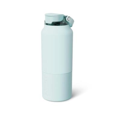 Imagem de BrüMate Garrafa de água Rise de 100 ml com canudo de silicone coberto | Garrafa de água isolada 100% à prova de vazamento | Bico de silicone macio | Feito de aço inoxidável | 100 onças (agave azul)