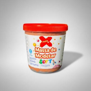 Imagem de Massa de Modelar Massinha Soft Marrom, Base de Amido, Atóxica, 500g, Textura Macia, Lavável, para Atividades Educativas e Criativas