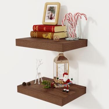 Imagem de Prateleiras flutuantes profundas de 30,5 cm, prateleira flutuante para livros, prateleira flutuante de madeira rústica para armazenamento e exibição doméstica, prateleiras espessas de 5 cm para