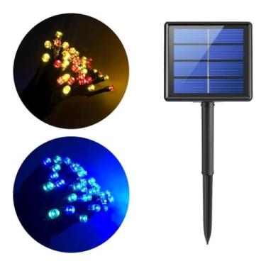 Imagem de Luz Natal Pisca Led Painel Solar 100 Leds 9 Metros Fio Verde Natal 8 Funções