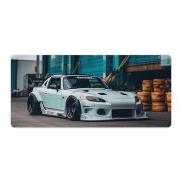 Imagem de HouLaiZhe Tapete de mouse JDM grande para jogos branco modificado JDM carro S2000 base de borracha antiderrapante acessórios de computador laptop suprimentos bloco de escrita para escritório casa 40 x