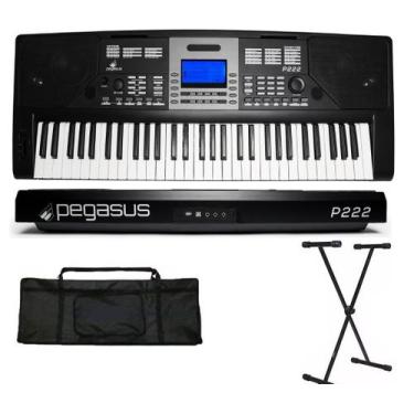 Imagem de Teclado Sintetizador Pegasus P222 61 teclas + Suporte + Capa