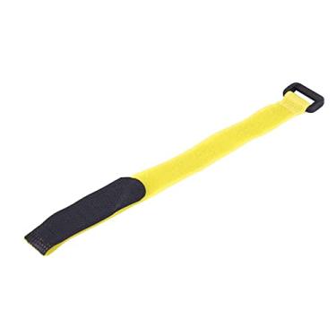 Imagem de Tiras de amarração de bateria de nylon reutilizáveis ajustáveis organizador de cabos de fixação de gancho e laço azul