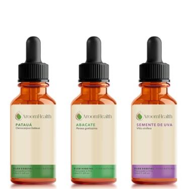 Imagem de Kit de Óleos Vegetais Puro Natural – Patauá, Abacate e Semente de Uva – 30 ml cada