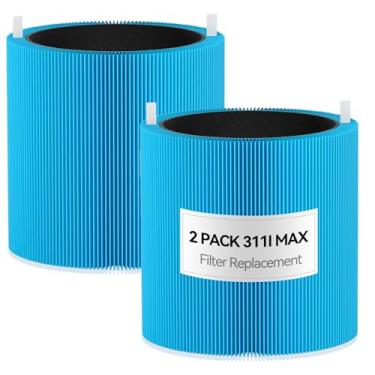 Imagem de Bpbdzz Pacote com 2 filtros de substituição Blue Pure 311i Max AllergenBlock, compatível com purificador de ar BLUEAIR Blue Pure 311i Max, filtro de carvão ativado avançado