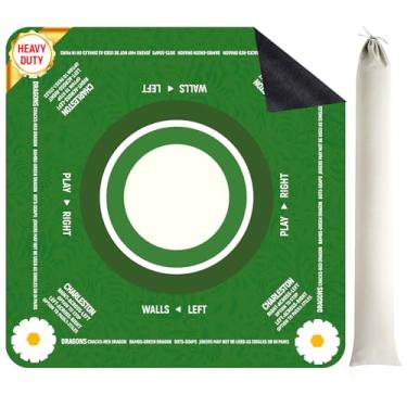 Imagem de Doreimi Mahjong Mat for Men Women with 4 Dices Premium Chinoiserie Noise Reduction Anti Slip Non-Slip Poker Table Mat for Board Games/Card Games/Dominoes, Dry Erase Grid, Holder, Green 33.4"x33.4"