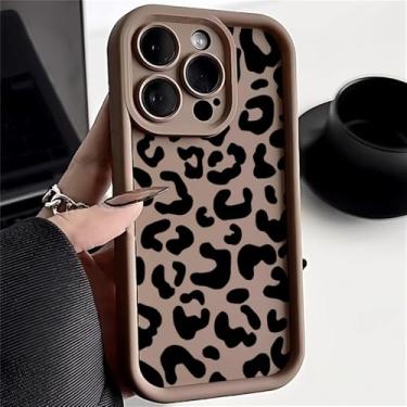 Imagem de Capa para celular com estampa de leopardo para iPhone 13 11 15 14 12 17 16 Pro Max 16E XR XS X 7 8 SE, capa macia de silicone fosco, marrom DF57, para iPhone 13