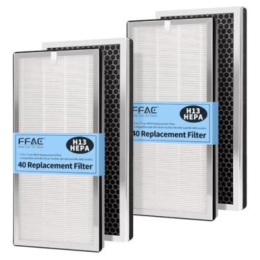 Imagem de FFAC Filtro de substituição MA-40 compatível com purificadores de ar MA-40, sistema de filtragem 3 em 1 de alta eficiência para MA40W MA40B, H13 True HEPA com pré-filtro, pacote com 4