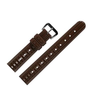 Imagem de FEWPD Relógio masculino de borracha, impermeável, para esportes ao ar livre, retrô, clássico, 19 mm, 20 mm, relógio Reloj Hombre Fo (marrom, 20 mm)