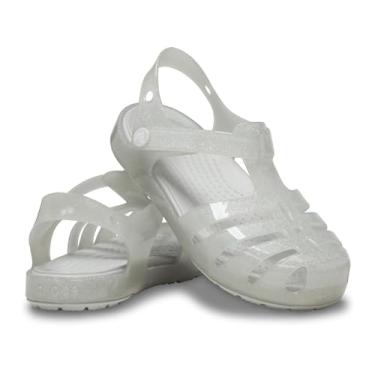 Imagem de Crocs Sandálias infantis Isabella, glitter prateado, 8 crianças pequenas
