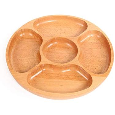 Imagem de Prato de frutas de madeira maciça chinês, compartimento criativo, prato de frutas, multigrade, moderno, minimalista, casa, sala de estar, mesa de centro