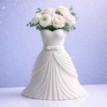 Imagem de Vaso Vestido – Vaso de Flores Elegante em Forma de Vestido de Noiva