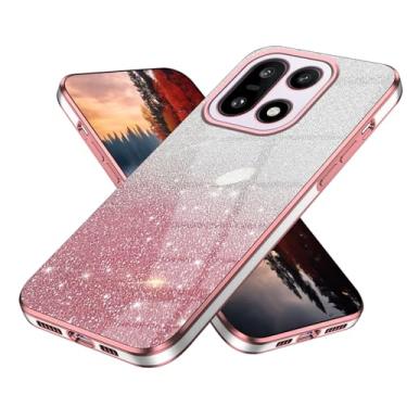 Imagem de Wousunly Compatível com Oneplus 15 capa transparente com revestimento de glitter azul, capa de telefone para Oneplus 15 capa protetora fina de silicone bonito brilhante transparente (Rosa)