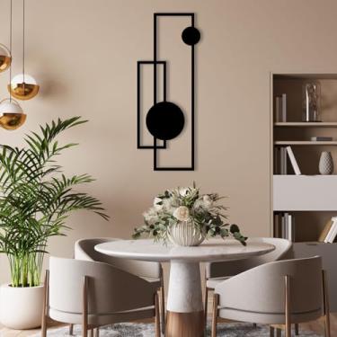 Imagem de Arte de parede de metal geométrico, arte abstrata de parede de metal, decoração de parede geométrica, arte de parede minimalista, arte de parede de linha, decoração de arte de linha de metal