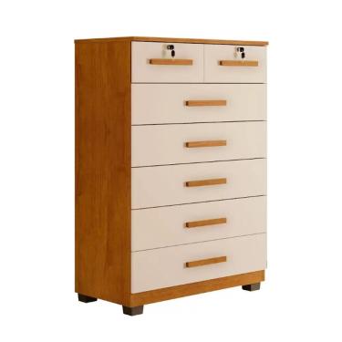 Imagem de Cômoda de Quarto New Barcelona Cinamomo Off White 0,78m - Benetil Móveis