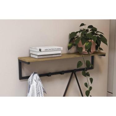 Imagem de Cabideiro de Quarto Industrial LI042 Canela/Preto - Kappesberg