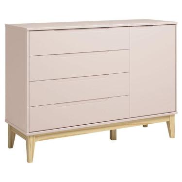 Imagem de Cômoda Com Porta Classic Elfe Rosa Acetinado Natural - Reller