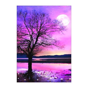 Imagem de Kit DIY 5D Full Drill Padrão de Árvore e Flor Mosaico Cristais Acrílico Arte Decorativa Parede para Casa Presente com Fe