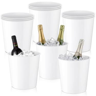 Imagem de Layhit Balde de gelo de plástico com 12 peças para festas, balde de vinho de 6 litros, prateleira de gelo portátil, refrigerante de vinho, para champanhe, refrigerante, cerveja, verão, festa