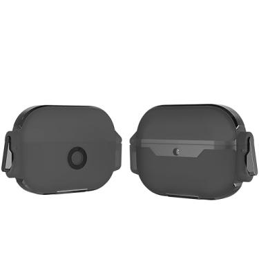 Imagem de iDOMi Capa de couro PU para Airpods 4 com chaveiro, capa protetora para fone de ouvido de carregamento sem fio para Apple Airpods 4ª geração [LED frontal visível], preta