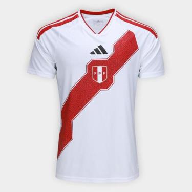 Imagem de Camisa Seleção Peru Home Torcedor 2026 s/n Adidas Masculina, Branco, G