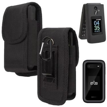 Imagem de Covthch Coldre flip para celular com clipe de cinto, mosquetão, proteção de nylon, estojo de transporte compatível com TCL Flip 3 / Nokia 2780 2760 Flip/HMD Barbie/Lively Jitterbug Flip2/Unifone S22
