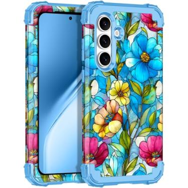 Imagem de Rancase Capa para Galaxy S25 FE, proteção resistente à prova de choque de três camadas de plástico rígido + capa protetora de borracha de silicone macio para Samsung Galaxy S25 FE, brilha no escuro