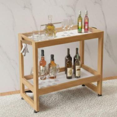 Imagem de Carrinho Bar Buffet Com Rodízios Pérola - Drop de Casa