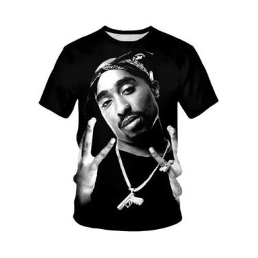 Imagem de Camiseta Masculina Com Estampa 3D Do Rapper Tupac, Estilo Streetwear D