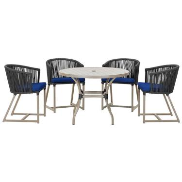 Imagem de Mesa Com 4 Cadeiras E Noronha Estofado 10 Trama Original Preto