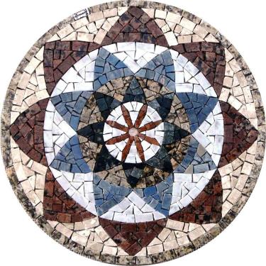 Imagem de Mandala Indiana I Piso Mosaico Tamanho 100cm