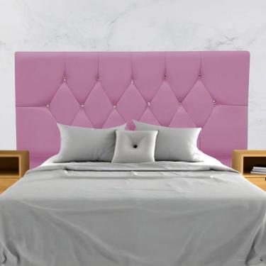 Imagem de Cabeceira Estofada Cama Box Solteiro 90 Cm Suede Nina Cor:rosa