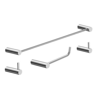 Imagem de Kit Acessórios Para Banheiro Metal Escovado 2050OR Orion - Grego Metal