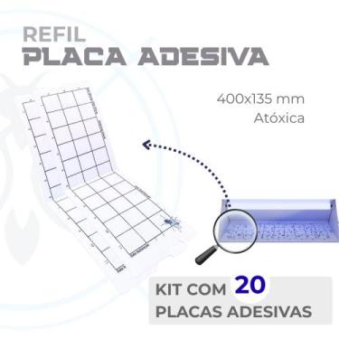 Imagem de Kit 20 Placas Adesivas 400x135 mm para Armadilha Luminosa Refil - Lumi