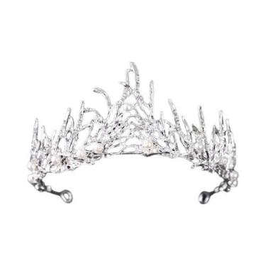 Imagem de Tiara De Noiva De Cristal Prateado Com Strass, Coroa De Princesa Para 